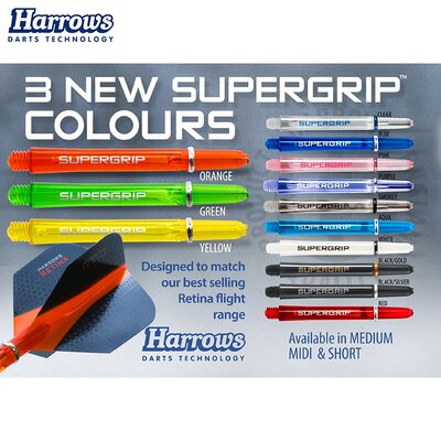 Harrows Supergrip Shaft mit Ring 5er Set Schwarz/Silber S Kurz