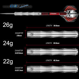 Winmau Steel Darts Mervyn King Silver 90% Tungsten Steeltip Dart Steeldart 24 g
