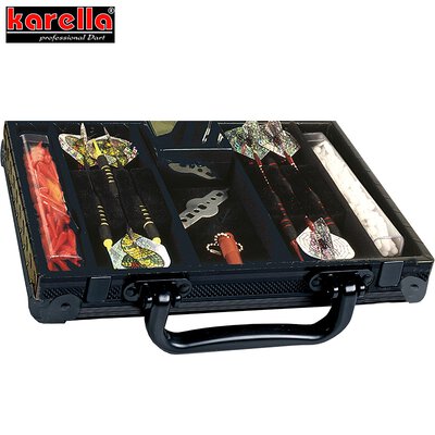 Karella Dart Dartkoffer Luxus Case Darttasche Dartcase Dartbox Wallet Schwarz