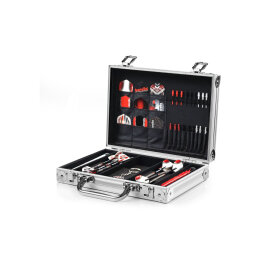 Karella Dart Dartkoffer Luxus Case Darttasche Dartcase Dartbox Wallet Silber