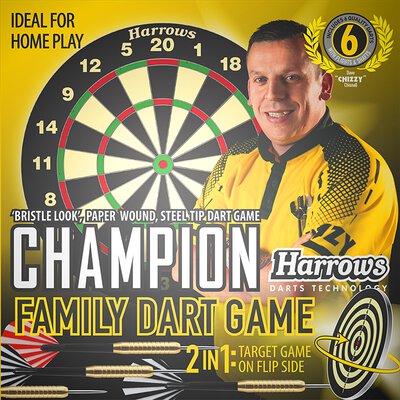 Harrows Dave Chisnall Chizzy Champion Family Dart Game Dart Board Dartboard Paper Dartscheibe