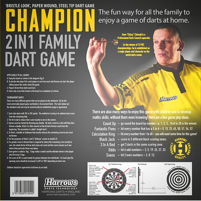 Harrows Dave Chisnall Chizzy Champion Family Dart Game Dart Board Dartboard Paper Dartscheibe