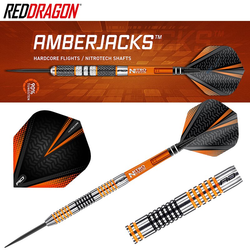 Red Dragon Amberjack Soft Tip Dartpfeile 90% Tungsten Darts Set Mit Flights 