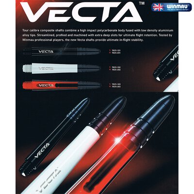 Winmau Vecta Shaft Composite mit leichtem aluminiumlegierten Top 3er Set Farbe mixed S Kurz