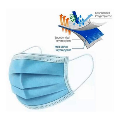 Atemschutzmaske Mundschutz Mundmaske mit Ohrschlaufe - Gummizug 3-lagig Atemmaske Maske für Mund und Nase