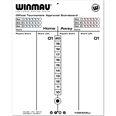 Winmau Dry Wipe Darts Whiteboard Scoreboard Chalkboard Markerboard