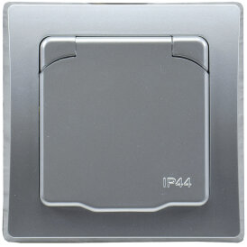 DELPHI Schutzkontakt-Steckdose IP44 250V~/ 16A, inkl. Rahmen, UP, silber