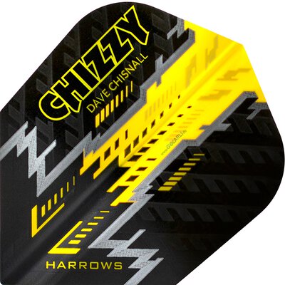 Harrows Dave Chisnall Chizzy Prime Dart Flight Nr. 2 speziell laminiert Schwarz Nr.2