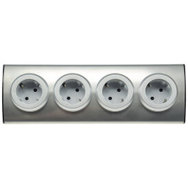 4-fach Steckdosenblock Edelstahl 90° für Eck- & Aufbaumontage
