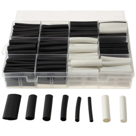 ChiliTec Schrumpfschlauch Sortiment 300-teilig klebend, Ratio 3:1, schwarz & weiß in praktischer Box
