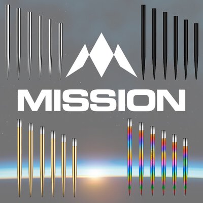 Mission Dart Steel Tip Glide Dart Points Dart Wechsel- Spitzen Rainbow 36 mm
