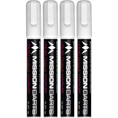 Mission Dart Mission Liquid Chalk Pens flüssige Kreidestifte 4 Stück weiß