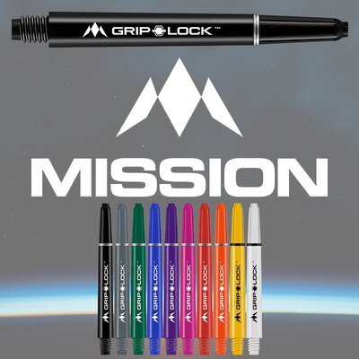 Mission Dart Grip Lock Shafts mit Shaft-Lock Ring Schwarz M Mittel
