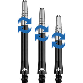 Mission Dart Alimix Spin Dart Shafts mit wechselbarem Top verschiedene Farben und Längen