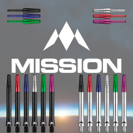 Mission Dart Alimix Spin Dart Shafts mit wechselbarem Top verschiedene Farben und Längen