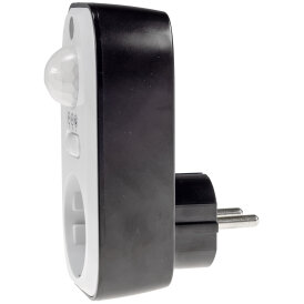Zwischenstecker mit Bewegungsmelder 100°, 8m Reichweite , 230V/1200W, schwarz/weiß