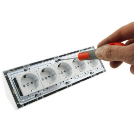 5-fach Steckdosenblock, weiß 250V~/ 16A, Aufbaumontage