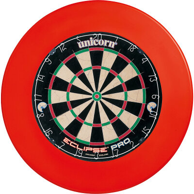 unicorn Eclipse Pro Bristle Dartboard Turnierboard Dartscheibe und Surround Rot Plain / Einfarbig