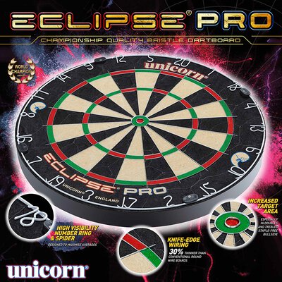 unicorn Eclipse Pro Bristle Dartboard Turnierboard Dartscheibe und Surround Rot Plain / Einfarbig