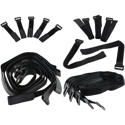 Klettband mit Öse 5er Pack Schwarz Kabelbinder verschiedenen Ausführungen Tragkraft von 15 Kg