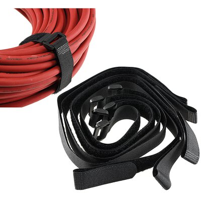 Klettband mit Öse 5er Pack Schwarz Kabelbinder verschiedenen Ausführungen Tragkraft von 15 Kg