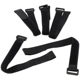 Klettband mit Öse 5er Pack Schwarz Kabelbinder Tragkraft von 15 Kg 300 x 20 mm