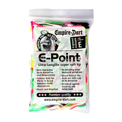 Empire® Dart E-Point® Ultra Longlife Dartspitzen lang Softtips Soft Tips long Bunt 500 Stück