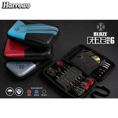 Harrows Blaze Pro 6 Fire Dart Case Darttasche Dartcase Dartbox Wallet Rot