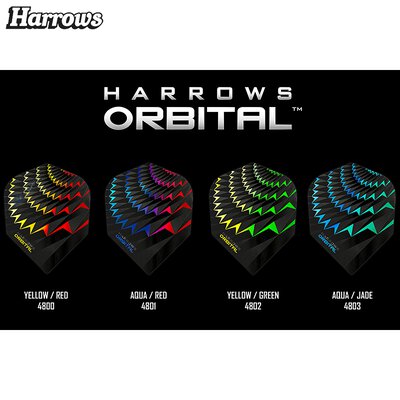 Harrows Orbital Dart Flight Dartflight speziell laminiert in 4 verschiedenen Designs