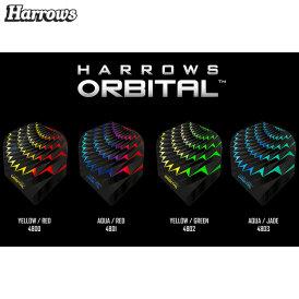 Harrows Orbital Dart Flight Dartflight speziell laminiert  Gelb/Rot