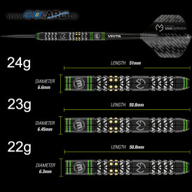 Winmau Steel Darts MvG Michael van Gerwen Vantage 90% Tungsten Steeltip Dart Steeldart