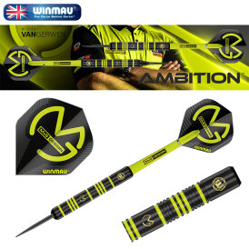 Winmau Steel Darts MvG Michael van Gerwen Ambition Black Brass Steeltip Dart Steeldart 24 g