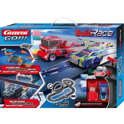Carrera GO!!! Rennbahn Autorennbahn Build n Race - Racing Set / Grundpackung 62530