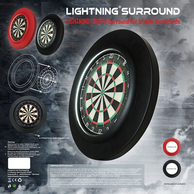 BULLS Dart Lightning LED PU Surround Dartboard Light Dartboardbeleuchtung Dartscheiben Licht Rot