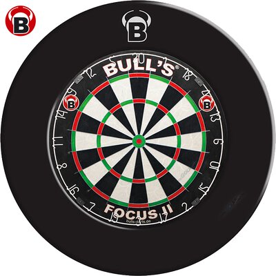 BULLS Focus II Turnier Bristle-Board Dartboard mit Pro Surround Polyurethan einteilig in verschiedenen Farben