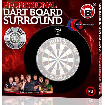 BULLS Focus II Turnier Bristle-Board Dartboard mit Pro Surround Polyurethan einteilig Schwarz