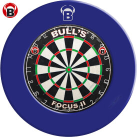 BULLS Focus II Turnier Bristle-Board Dartboard mit Pro Surround Polyurethan einteilig Blau