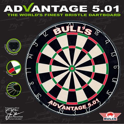 BULLS NL Advantage 501 Dartboard mit Pro Surround Polyurethan einteilig Schwarz