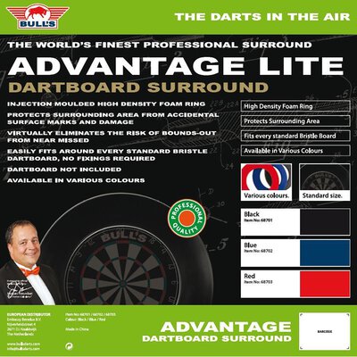 BULLS NL Advantage 501 Dartboard mit Pro Surround Polyurethan einteilig Rot