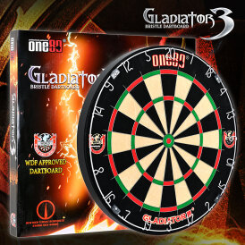 one80 Dart Gladiator 3 Plus WDF Logo Bristle Dart Board Dartboard Turnierboard Dartscheibe Inklusive Rotafix