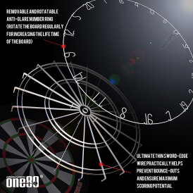 one80 Dart Gladiator 3 Plus WDF Logo Bristle Dart Board Dartboard Turnierboard Dartscheibe Inklusive Rotafix