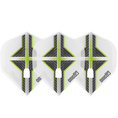 one80 Dart Star Flight L-Style Champagne L1PRO Dart Flights Designs 2021 Klar Weiß/Grün