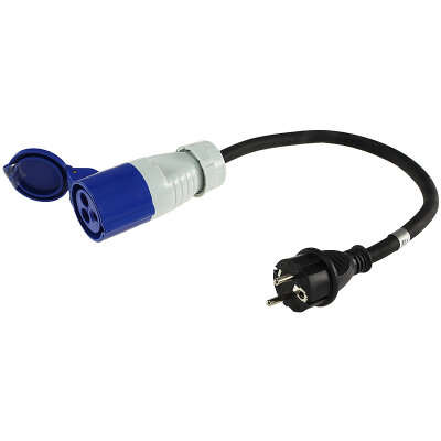 Adapterleitung 35 cm Campingkabel und Wohnwagen Schutzkontakt-Stecker auf CEE-Kupplung 22551 Modell 1