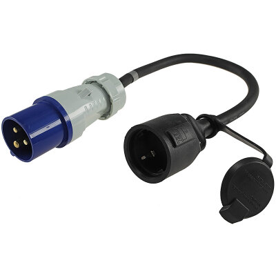 Adapterleitung 35 cm Campingkabel und Wohnwagen Schutzkontakt-Kupplung auf CEE-Stecker 22852  Modell 2