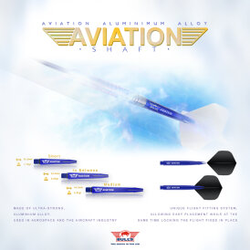 BULL´S NL Aviation Special Aluminium Shaft bedruckt mit Bulls Logo M Mittel Blau
