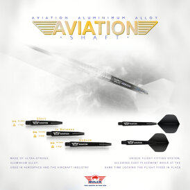 BULL´S NL Aviation Special Aluminium Shaft bedruckt mit Bulls Logo M Mittel Schwarz