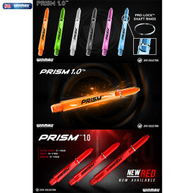 Winmau Prism 1.0 Shaft mit Edelstahl Ring 3er Set M Mittel Rot
