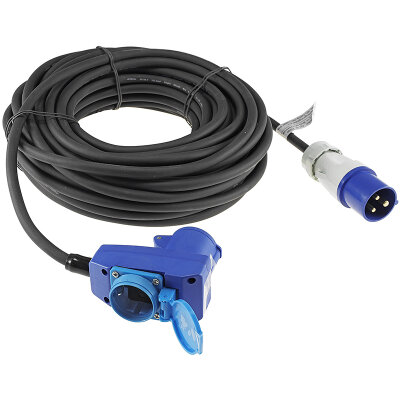 Adapterleitung Verlängerungskabel 25 Meter Campingkabel und Wohnwagen  CEE-Stecker und CEE-Winkelkupplung mit Schutzkontakt-Dose 23260 Modell 4