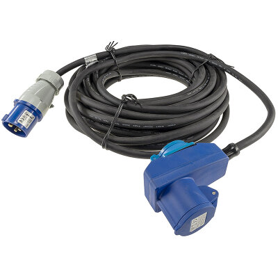 Adapterleitung Verlängerungskabel 15 Meter Campingkabel und Wohnwagen  CEE-Stecker und CEE-Winkelkupplung mit Schutzkontakt-Dose 23259 Modell 7