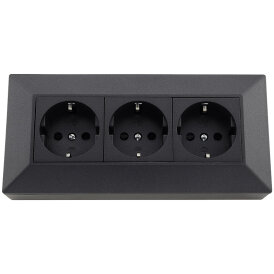 3-fach Steckdosenblock, anthrazit 250V~/ 16A, Aufbaumontage